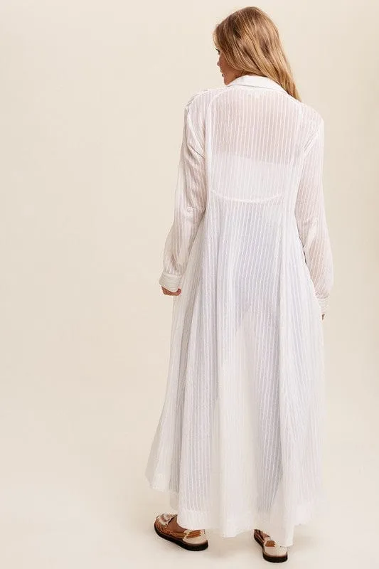 Long Button Down Shirt Maxi Dress *Online Only*