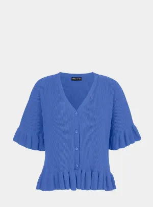 Marlow Ruffle Co-Ord Cardigan - Blue