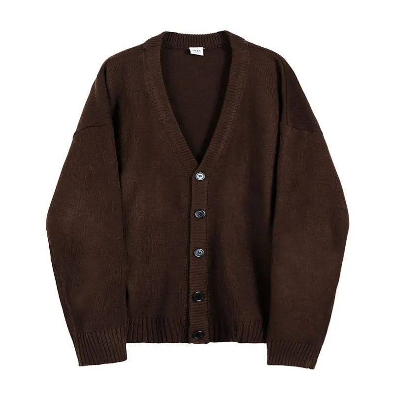 Men's Vintage Style Knitted V-neck Cardigan Coat