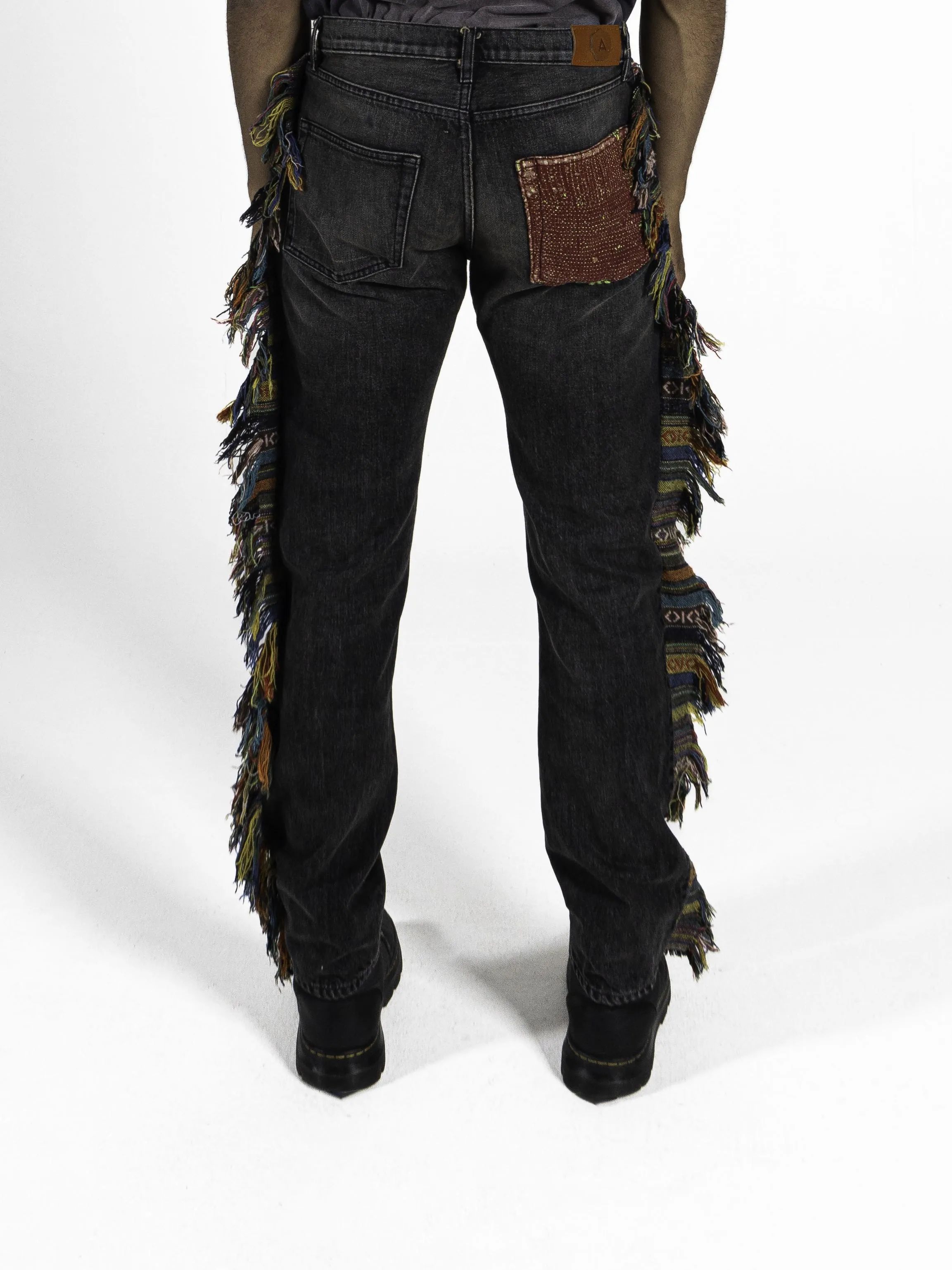 Mickey Fringe Jeans - Black