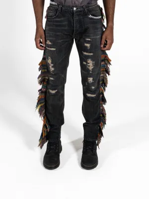 Mickey Fringe Jeans - Black