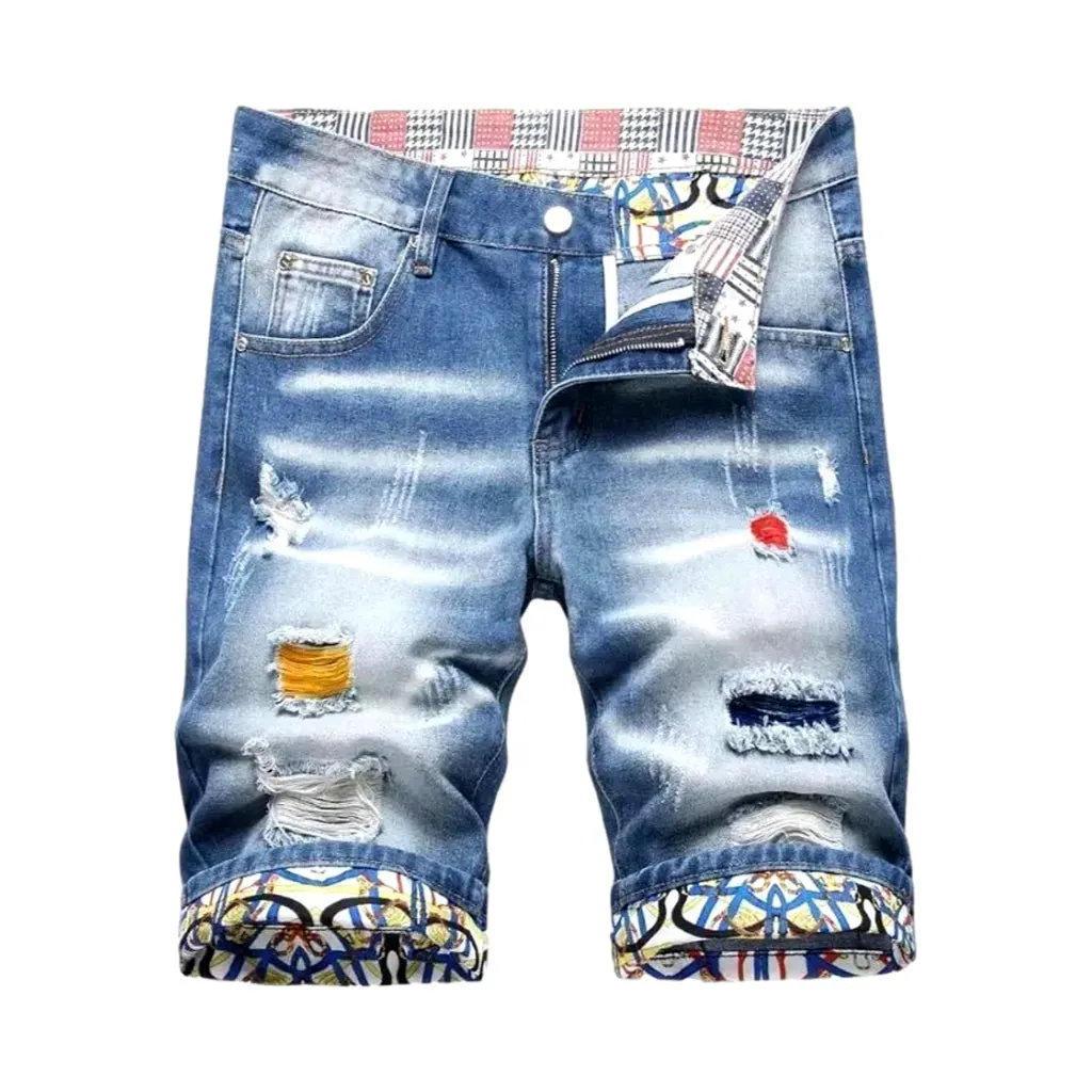 Mid rise men's denim shorts