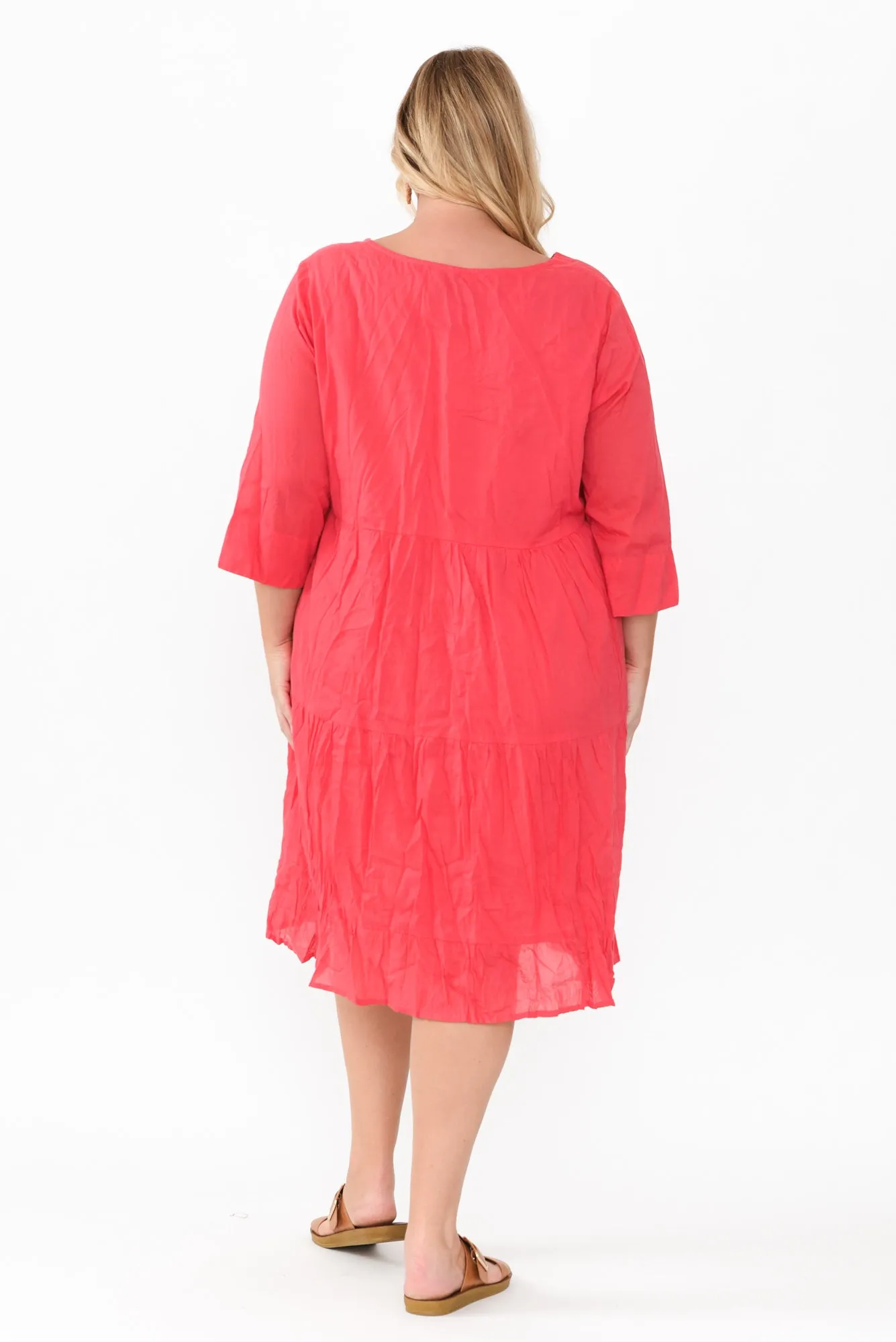 Milana Cherry Crinkle Cotton Dress