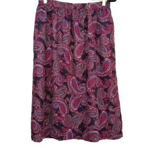 Motivation Russ Togs Vintage Paisley Cottage Grandma Boho Midi Skirt - Women's L