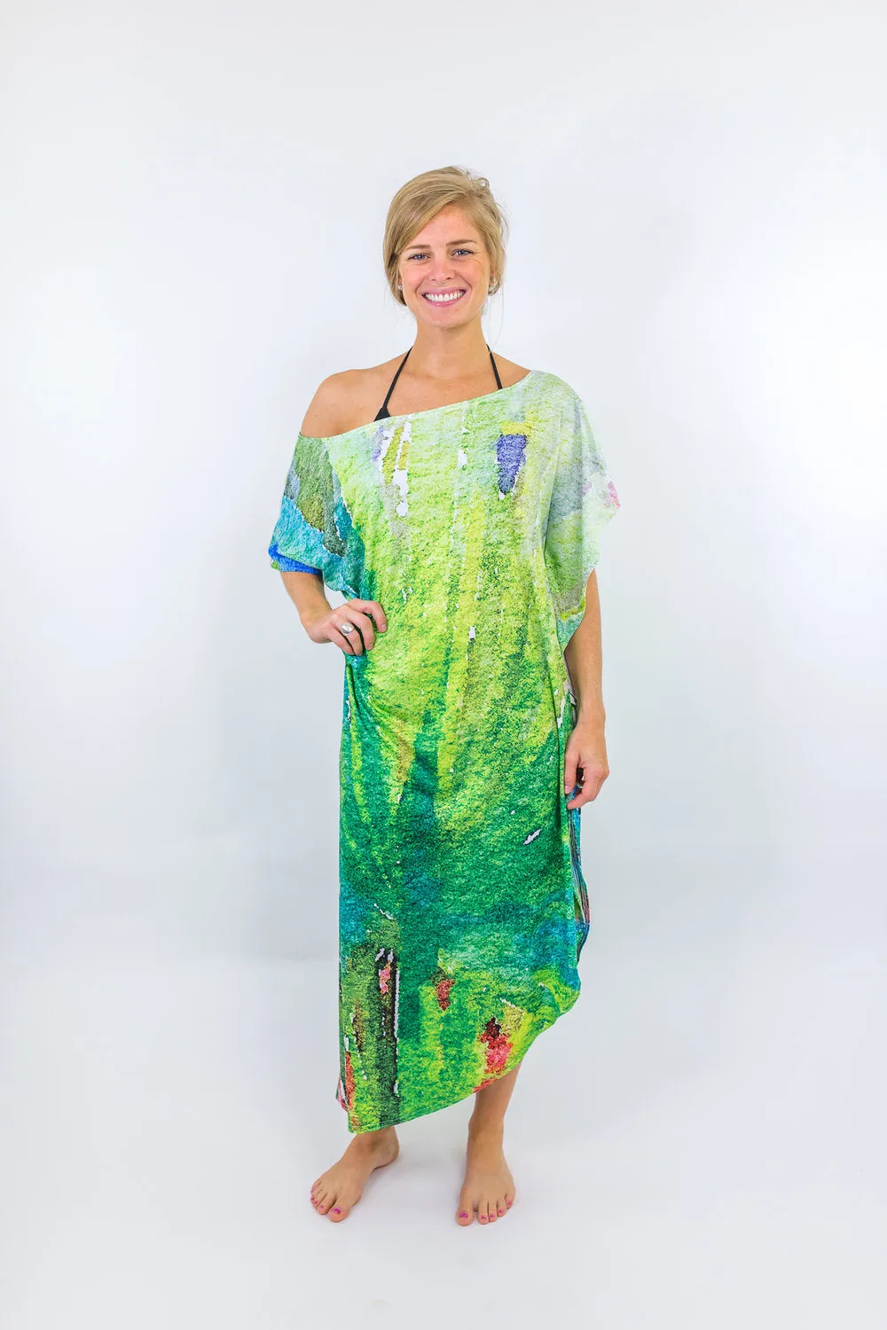 Muted Palm Maxi Coastal Caftan