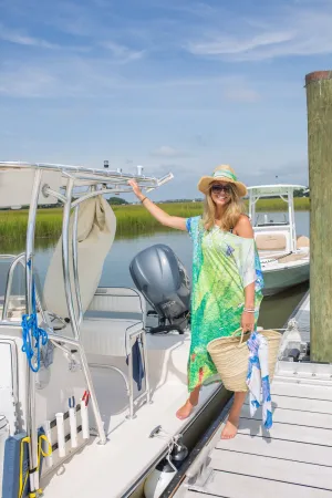 Muted Palm Maxi Coastal Caftan