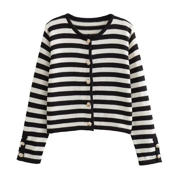 Old Money Striped Cardigan