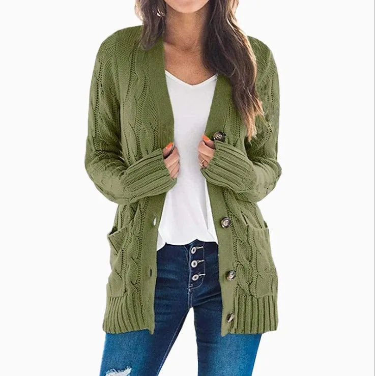 Oversized Knitted Cardigan Sweater - Fern and Oak