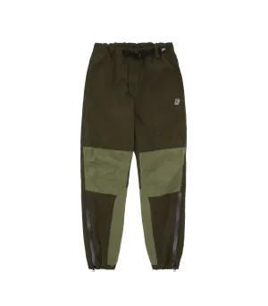 PANELLED SHELL TRACKPANTS - DARK GREEN