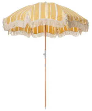 Premium Beach Umbrella Vintage Yellow Stripe