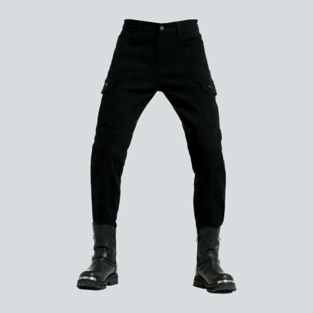 Protective men's biker denim pants