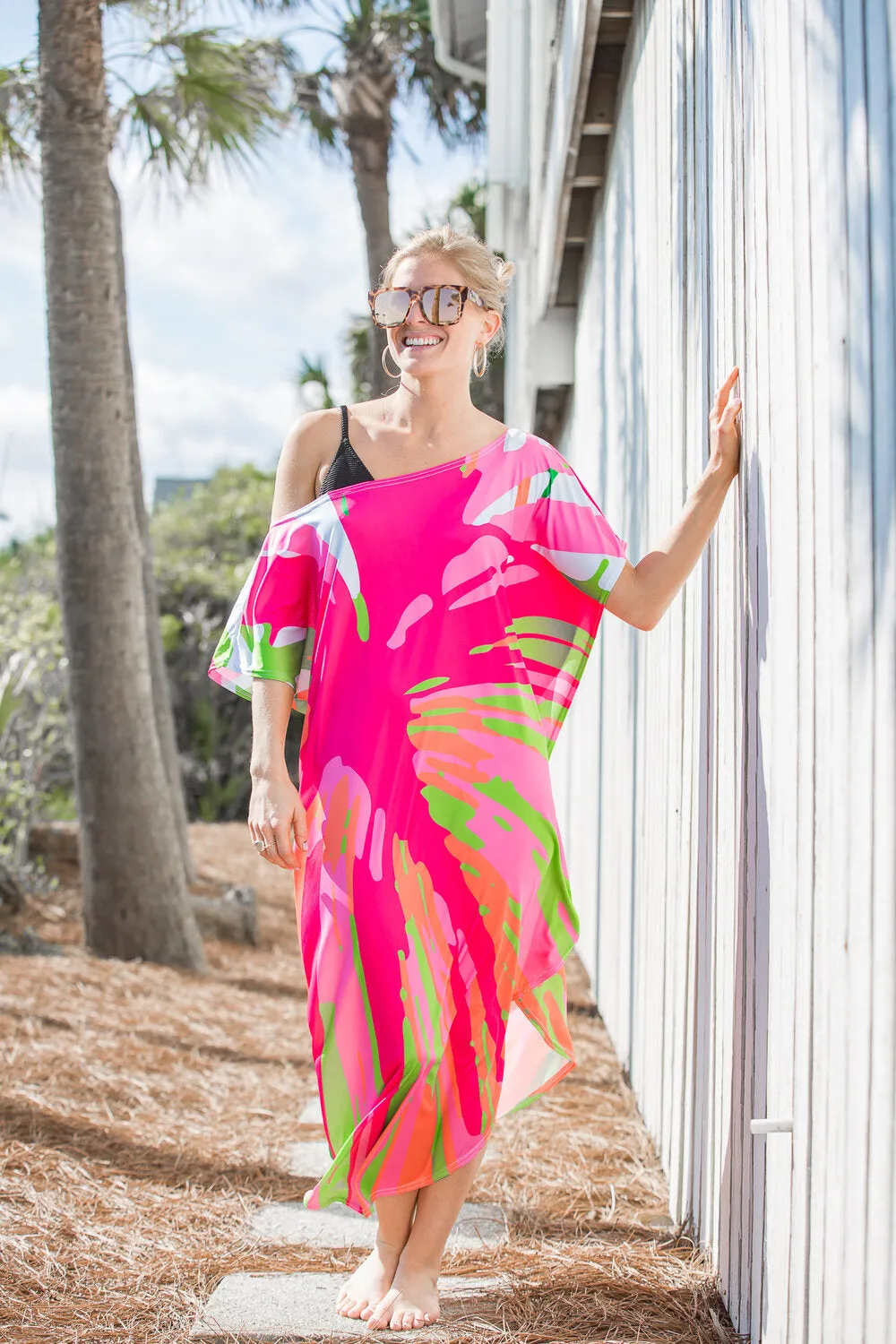 Punchy Palm Maxi Coastal Caftan