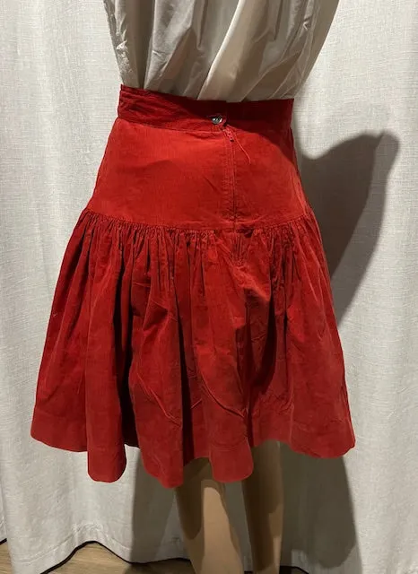 Red Laura Ashley Cord  Skirt  #W167