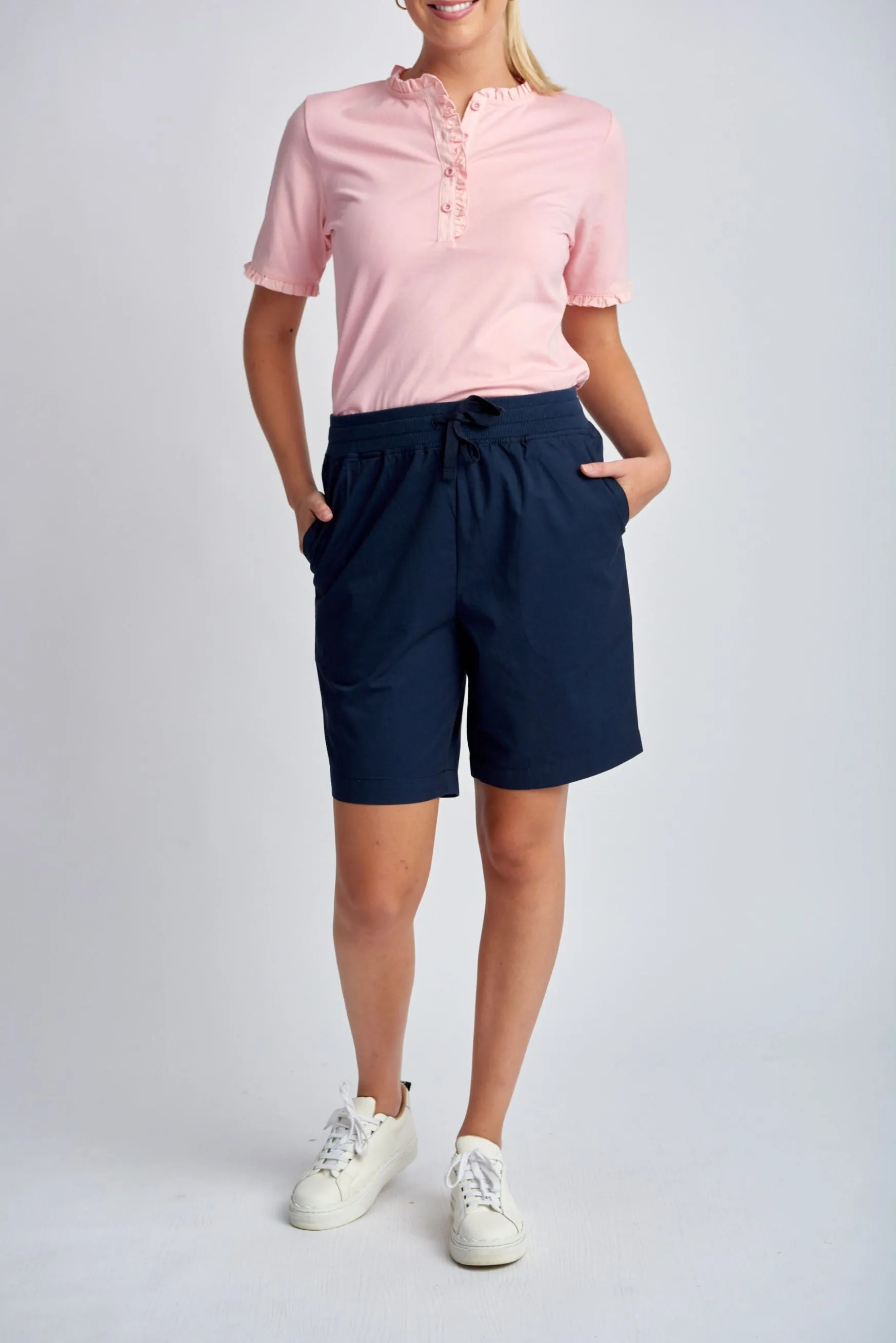 Relaxed Cotton Shorts Navy