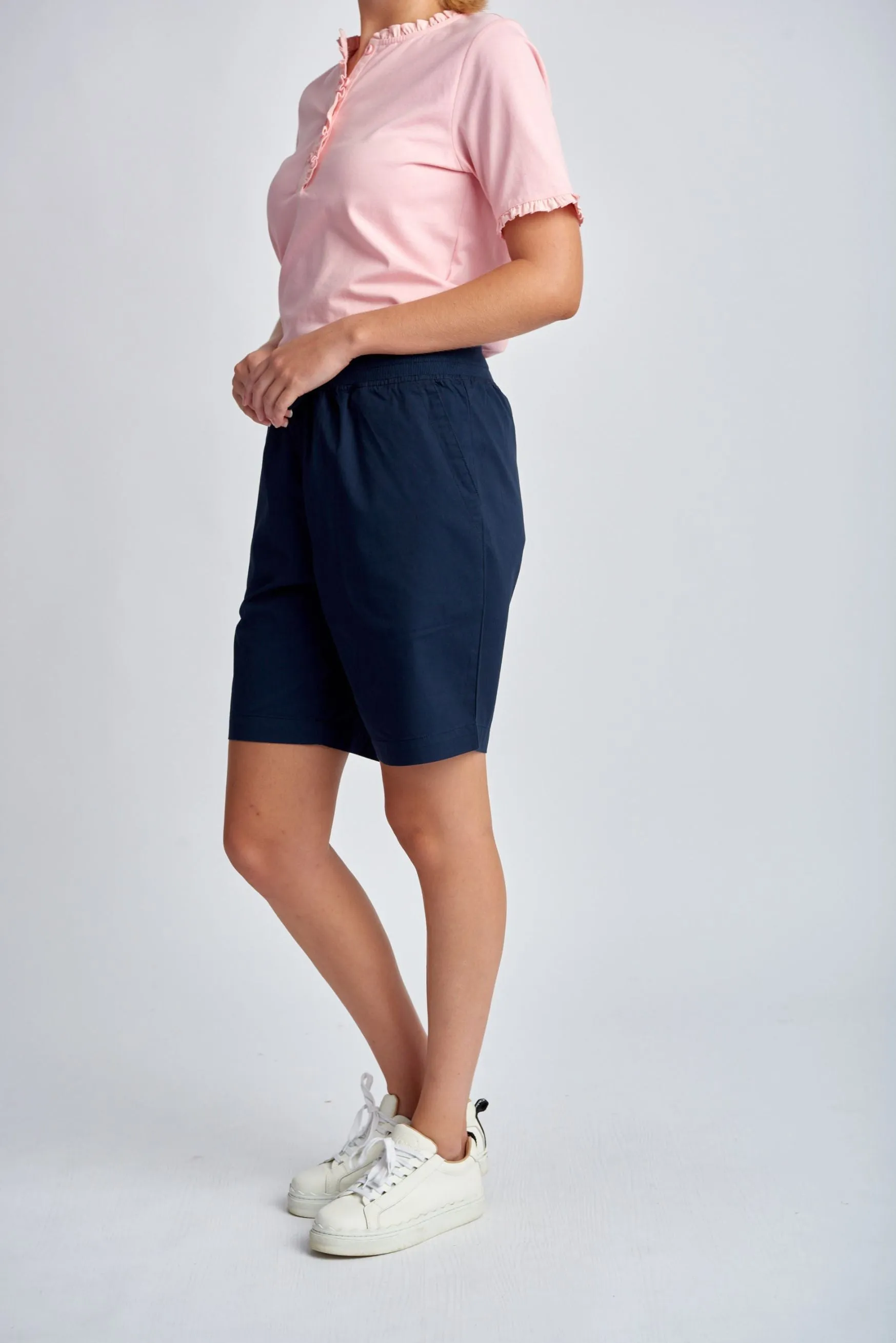 Relaxed Cotton Shorts Navy