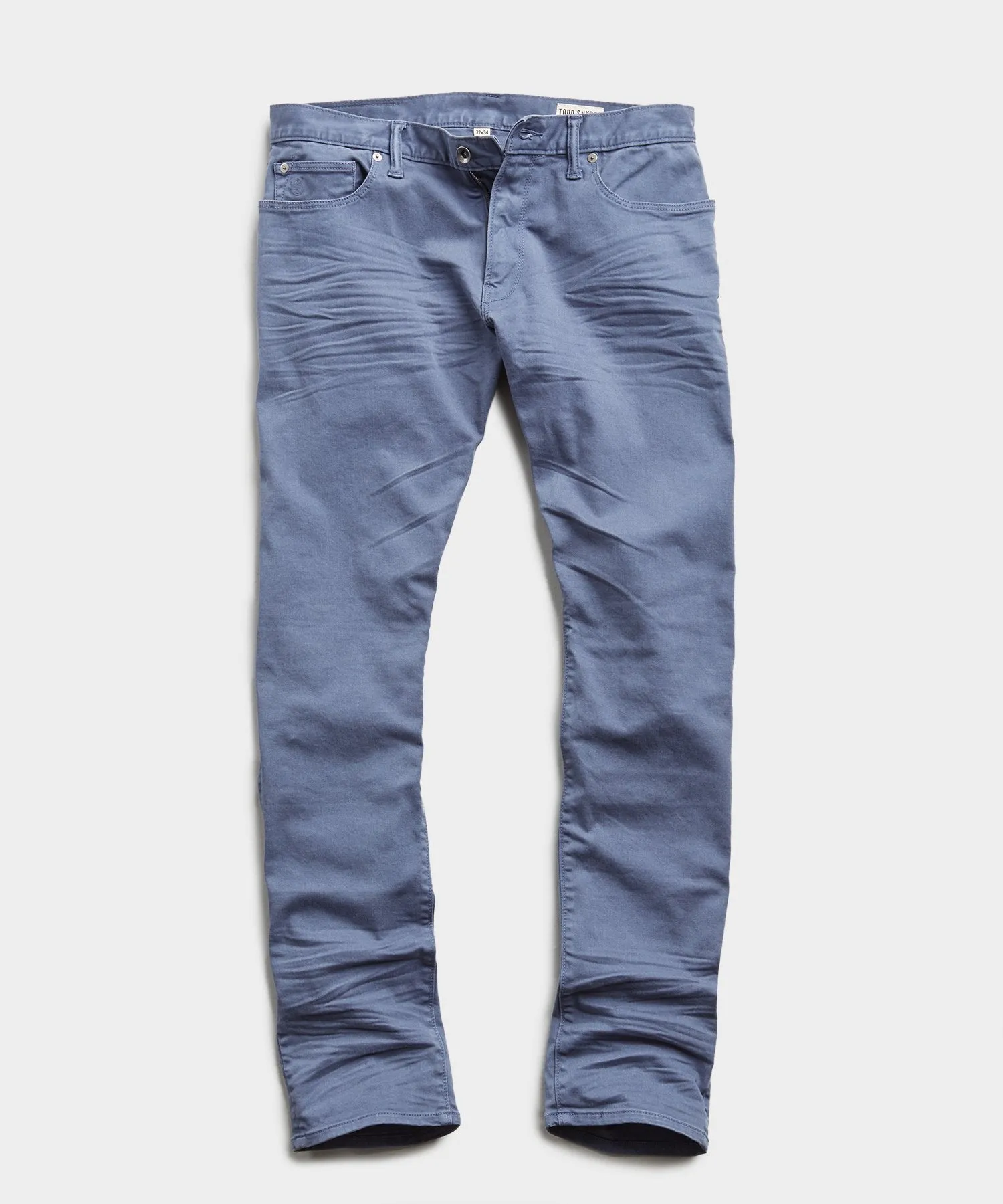 Slim Fit 5-Pocket Garment-Dyed Stretch Twill in Cadet Blue