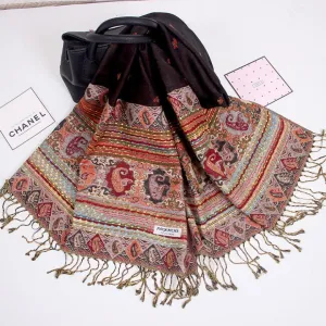 Spring and Autumn National Style Jacquard Scarf Ladies Summer Air Conditioning Tassel Shawl Cashew Scarf Scarf