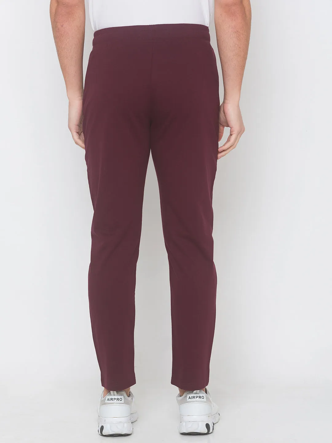 Spykar Men Red Cotton Regular Fit Mid Rise Trackpant