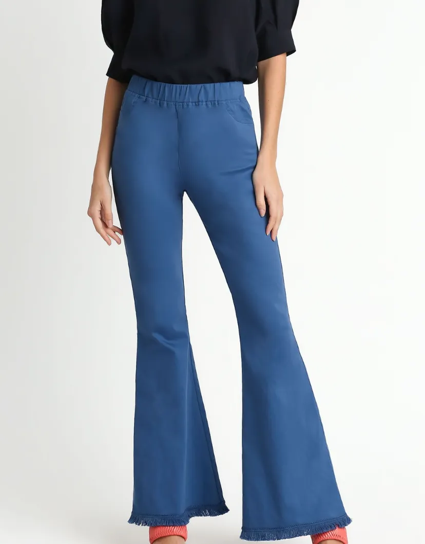 Statement Denim Fringe Flare Pant