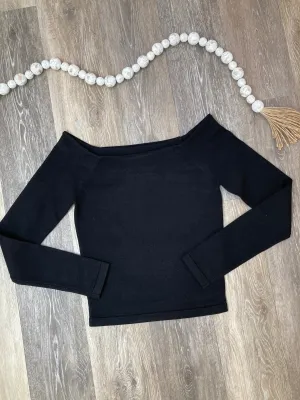 STE Black Off Shoulder Ressi Sweater