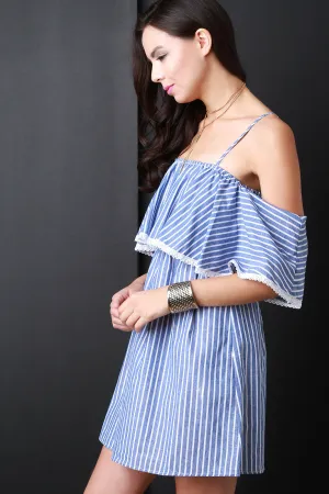 Striped Off The Shoulder Cotton Dress