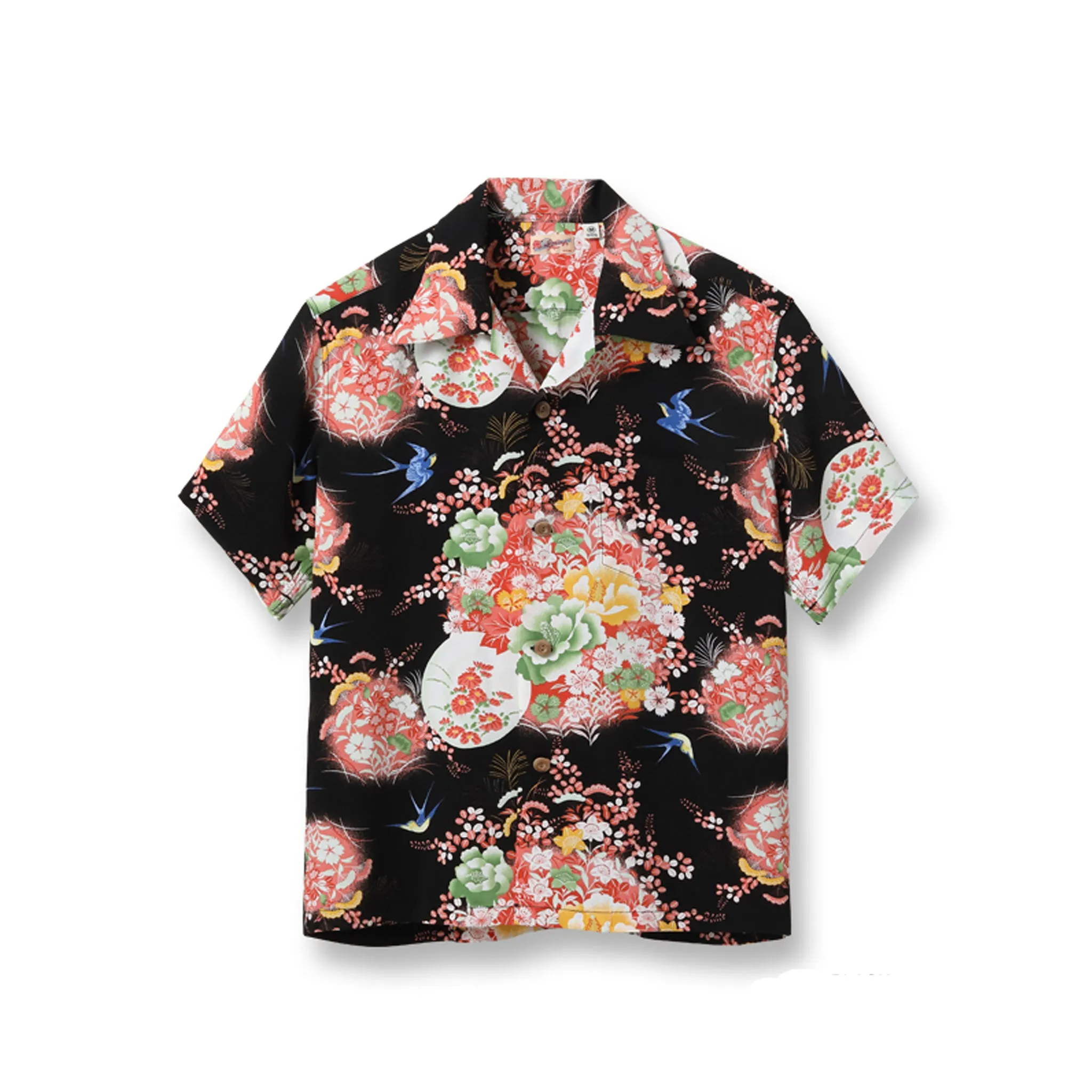 Sun Surf Hawaiian Shirt “Swallows Fly Around” Black