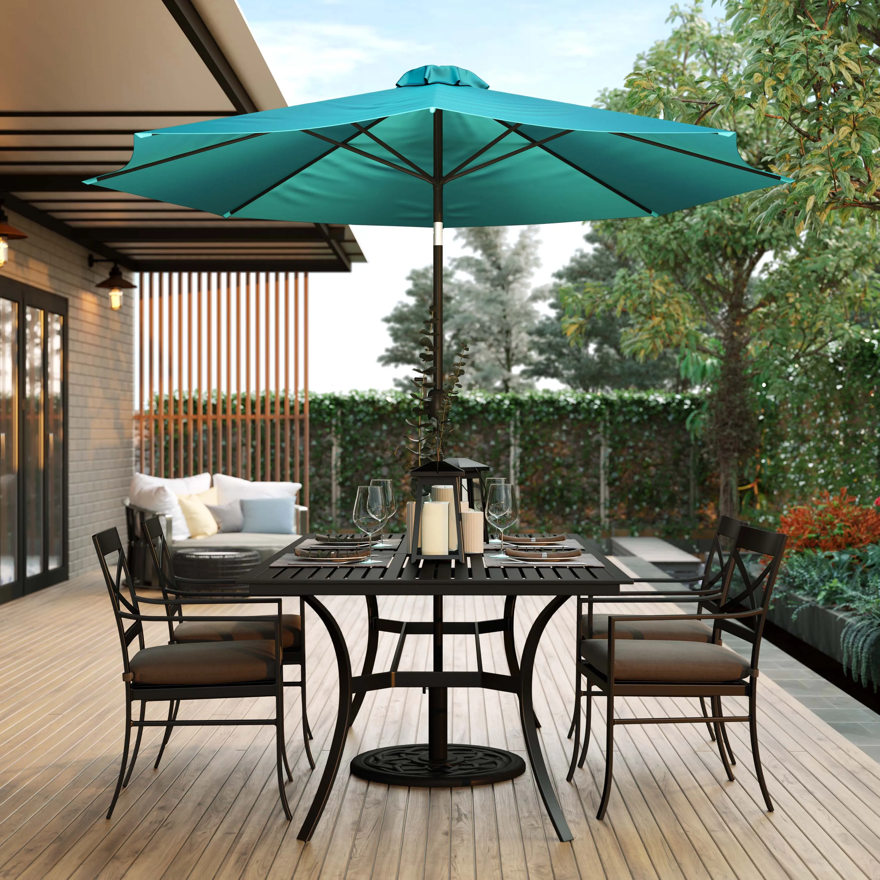 Teal 9 FT Round Patio Umbrella GM-402003-TL-GG