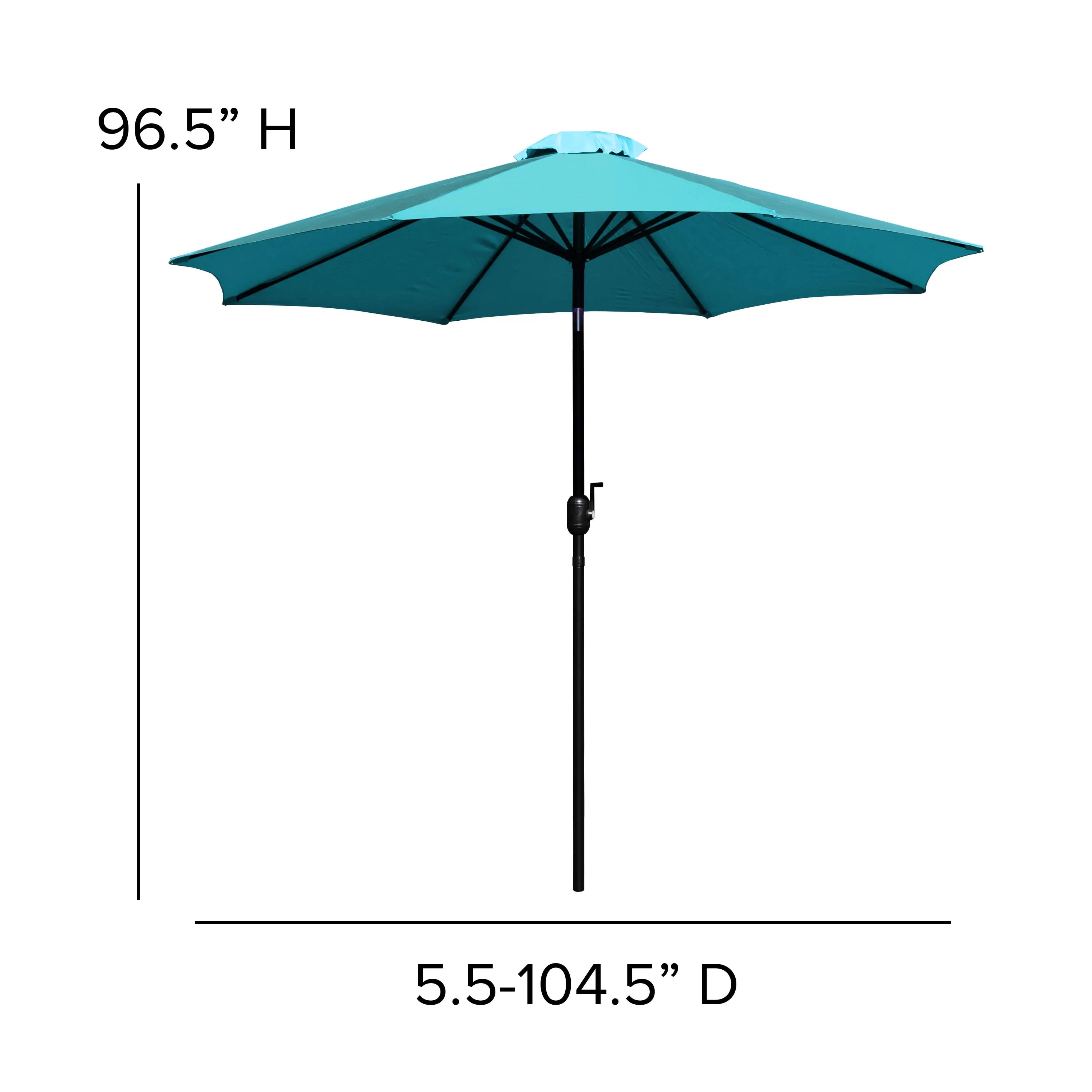 Teal Umbrella & Black Base Set GM-402003-UB19B-TL-GG