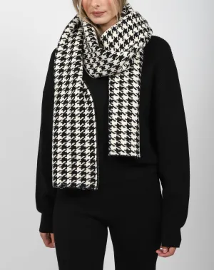 The Houndstooth Scarf - Black and Cream