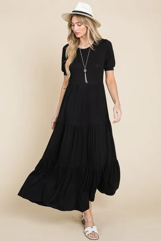 Tiered Maxi Dress 1481 in Black