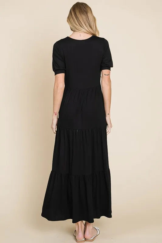 Tiered Maxi Dress 1481 in Black