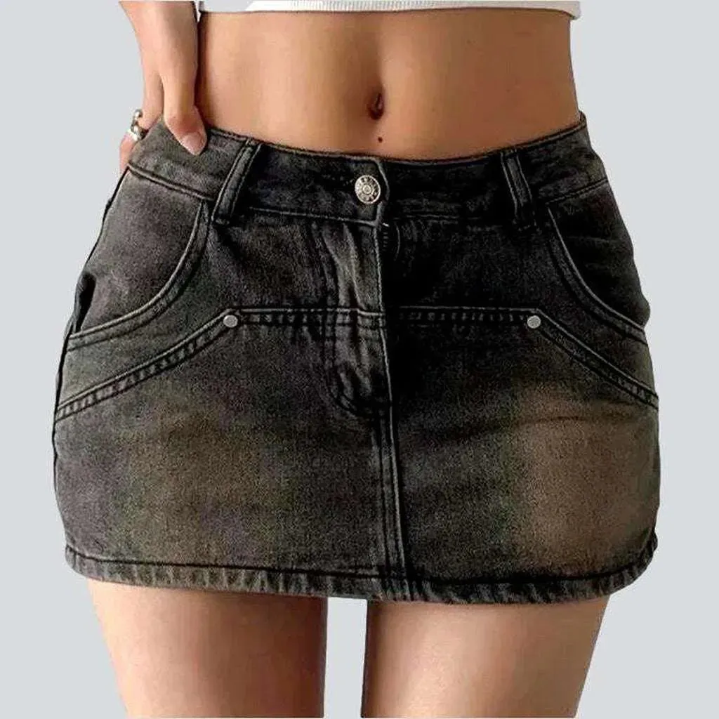 Ultra short urban denim skirt