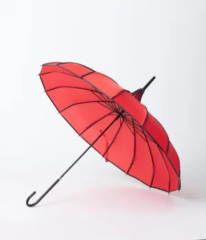 Vintage Style Red & Black Polka Dot Princess Pagoda Umbrella