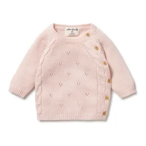 Wilson & Frenchy Pink Knitted Pointelle Kimono Cardigan