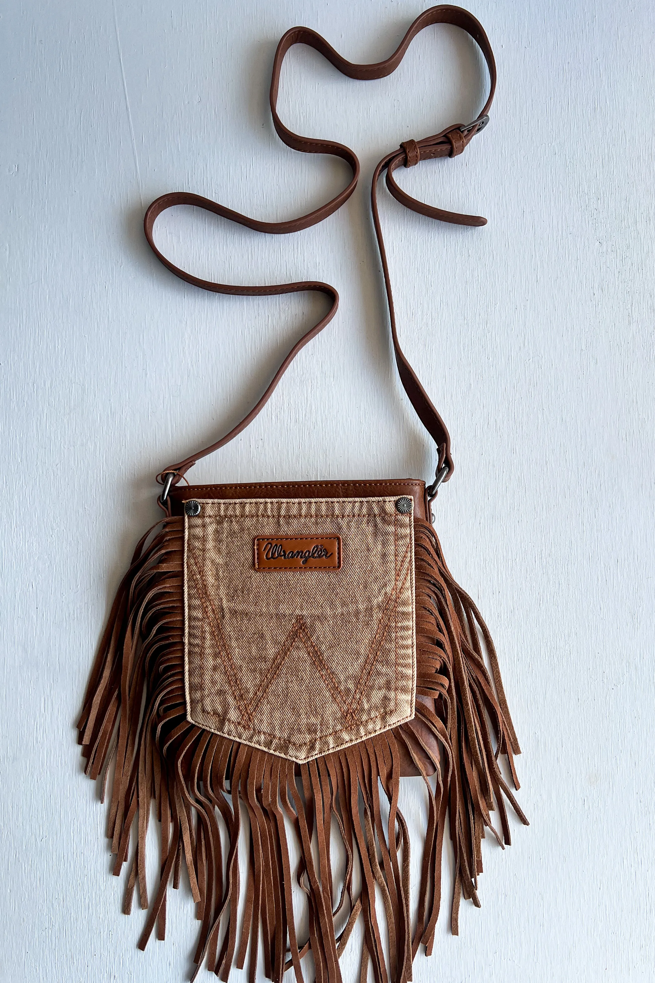 WRANGLER: FRINGE JEAN POCKET CROSSBODY BAG