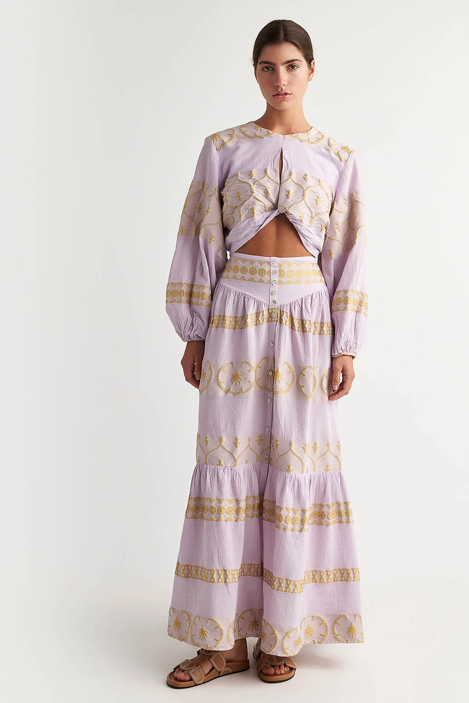 Zakar Maxi Skirt in Basiliko Lilac